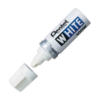 Pentel Perm. Marker Bullet Point White Vivid Quick Dry Non-Porous Surfaces Glass