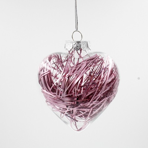 10 Heart Glass 8cm Bauble Memory Craft Xmas Wedding Party Gift Favour Bomboniere - Picture 9 of 10