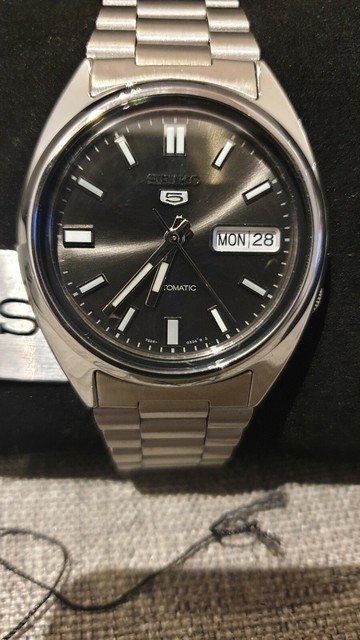 Nos Seiko 5 Snxs79 Automatic Watch 7s26 0480 Stainless Steel 37mm Gray Black For Sale Online