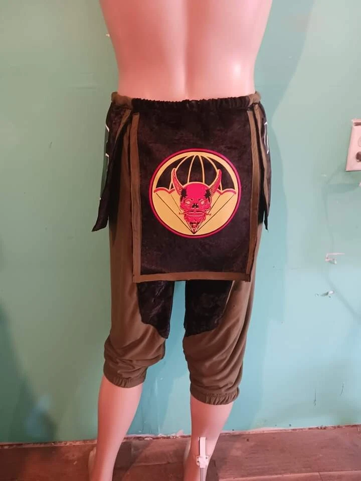 Pantalones de terciopelo negro con spandex verde de alta resistencia personalizados Foto 2 de 4