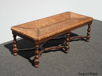 William Mary Rush Seat Bench By Flair Inc Fine Furniture Ebay