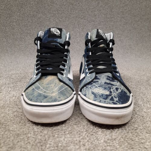 Vans Sk8 Hi Denim Shoes Sneakers Blue White Size Men 7.5 Women 9 High Top Skate - Picture 6 of 11
