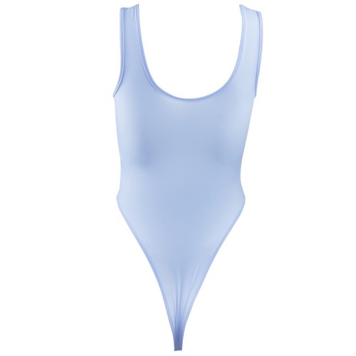 UK Women One Piece Monokini Swimwear Sheer Mesh Halter Backless High Cut Leotard - Picture 67 of 76