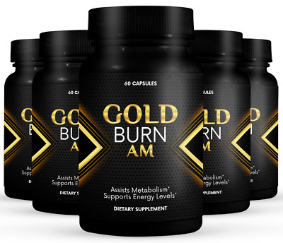 5 Pack Gold Burn AM, assists metabolism and support energy-60 Capsules x5