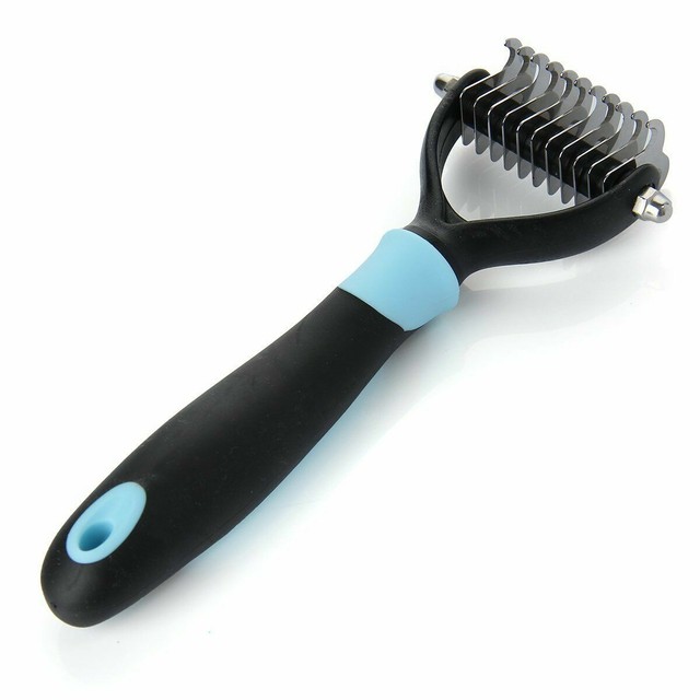 Poodle Pet Dematting Fur Rake Comb Brush Tool With Long 2.5” Steel Safety Blades for sale online
