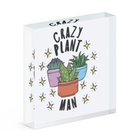 VerrüCkte Pflanze Mann Stars Acryl Foto Block Rahmen Lustiger Witz Vatertag