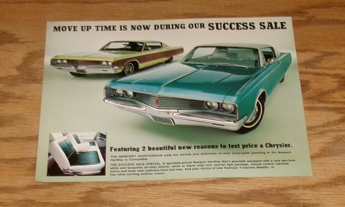 Original 1968 Chrysler Newport Oversized Postkarte 68 - Bild 1 von 2