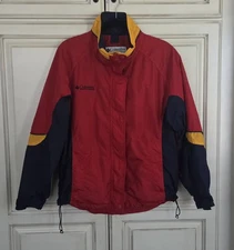 Vtg Columbia Bugaboo Cost Women's Medium Jacket Full Zip Red Blue Yellow