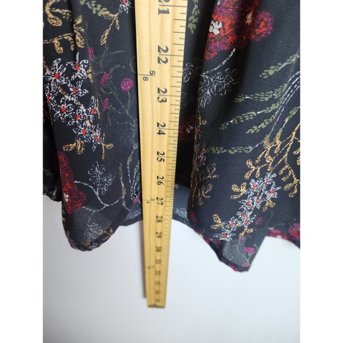 ANA button front floral peasant shirt sz XL stretch waist dark romantic witchy - Picture 9 of 9