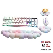 Cloud Wrist Rest Keyboard, Ergonomic Keyboard Wrist Rest Pad Set Rainbow