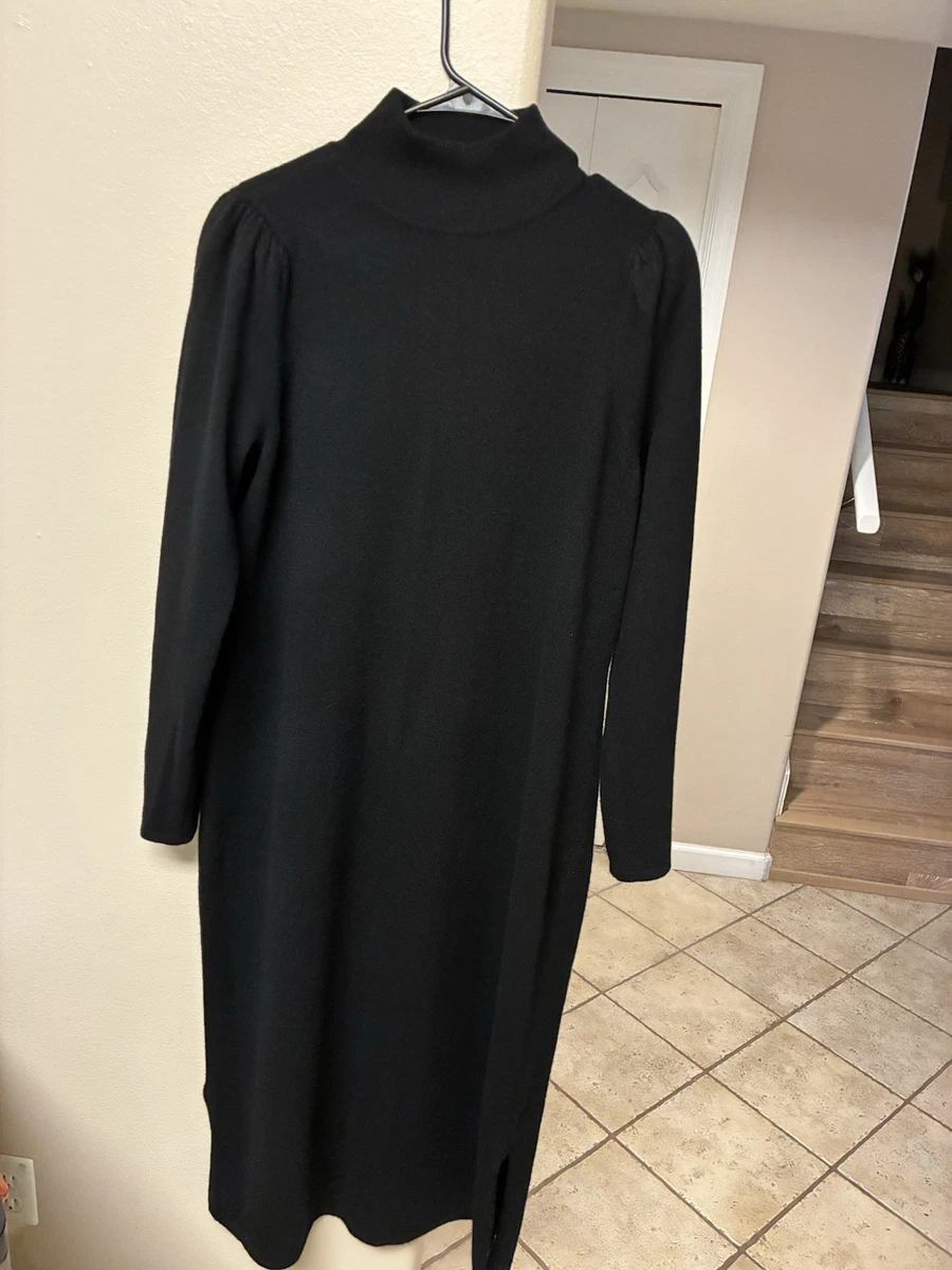 white christmas dresses Charter Club Plus Size Lace Hem Sweater Dress Deep Black 3X main image 1