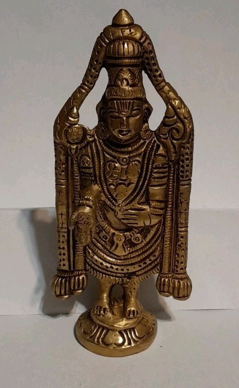 Brass Tirupati Bala Ji 5 Inch for Home Temple Decor