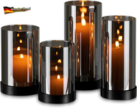 Glasseam Windlicht Glas Schwarz Tischdeko: 4Er Set Windlicht Outdoor Modern Wind