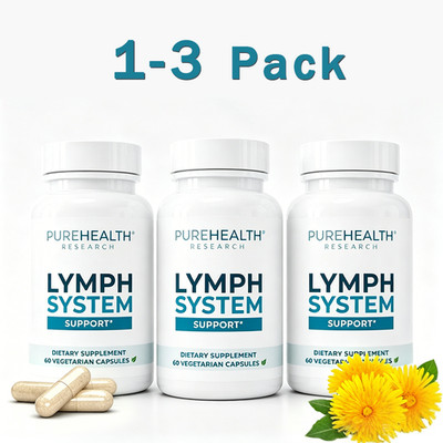 1-3 Pack PureHealth Research  Lymph System Support Supplement,Lymphatic Drainage