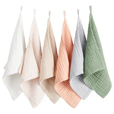Baby Muslin Washcloths Unisex 100 Cotton Face Body Comfy Soft Newborn 6 PCS