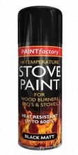 PaintFactory Stove Paint Spray High Temperature Heat Resistant Black Matt 400ml