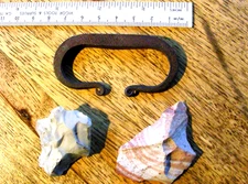 Blacksmith Fire Striker Starter Vintage Wrought Iron Handmade Tool + Flint