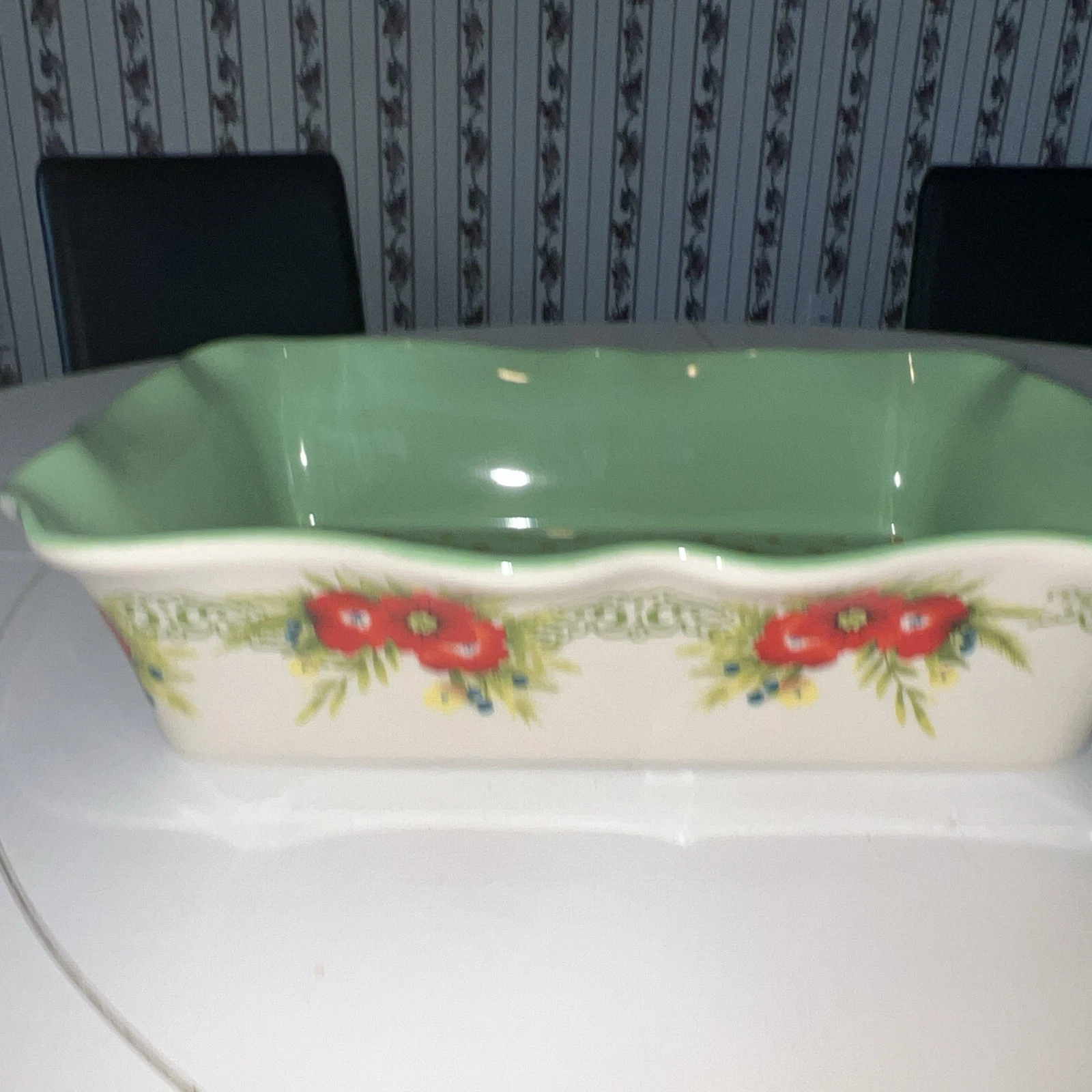 Pioneer Woman 2818DMT 9“ X 13“ Baking Pan Casserole Dish Polkadots Ruffled Edge￼