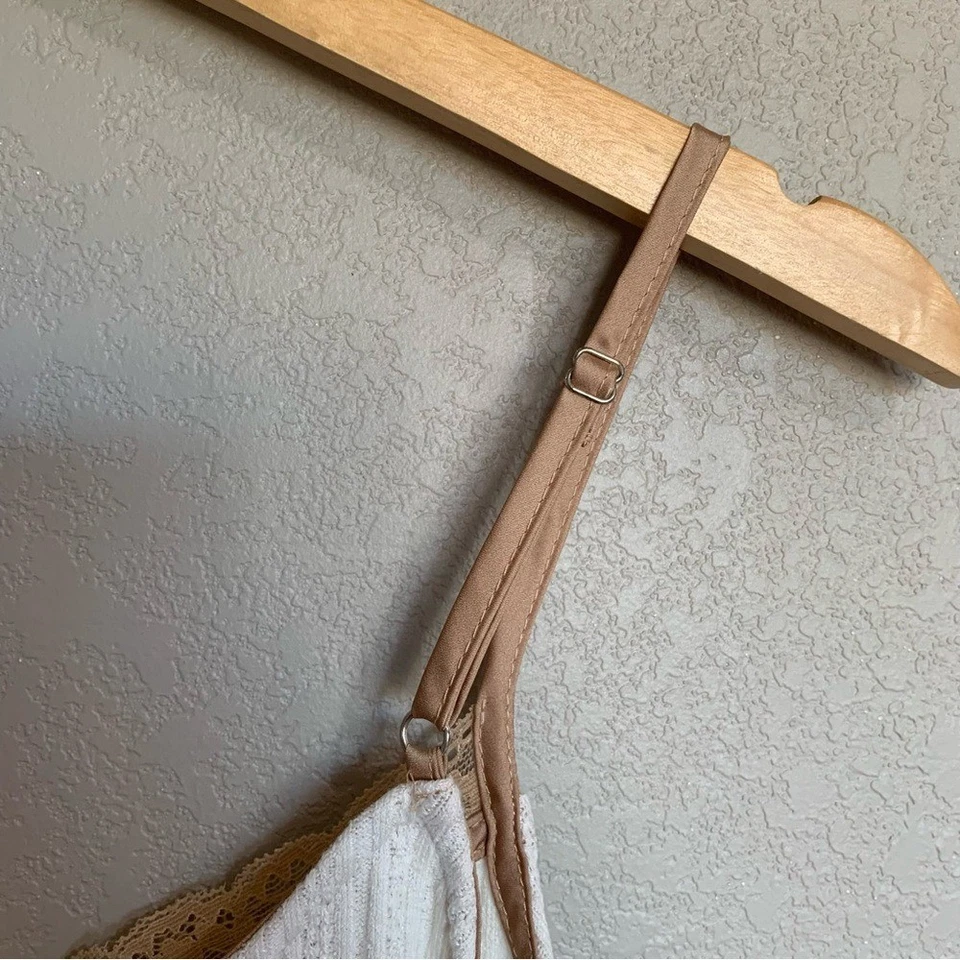 Camisola de encaje de punto acanalado Blu Pepper en crema talla mediana nueva con etiquetas Foto 4 de 4