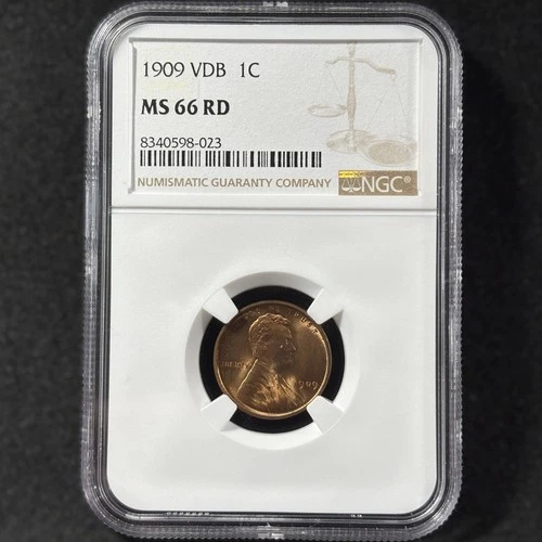 1909 VDB 1c Lincoln Cent Philadelphia Gem Red Uncirculated NGC MS 66 RD