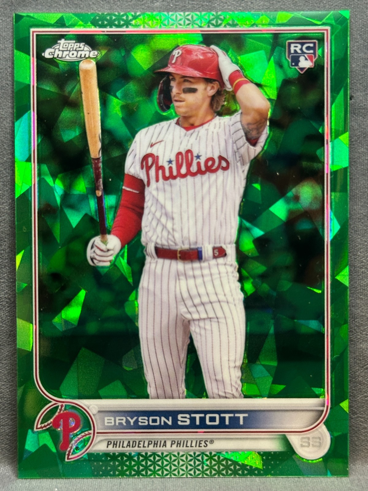 2022 Topps Chrome Update Sapphire Green #US224 Bryson Stott /75 Phillies RC