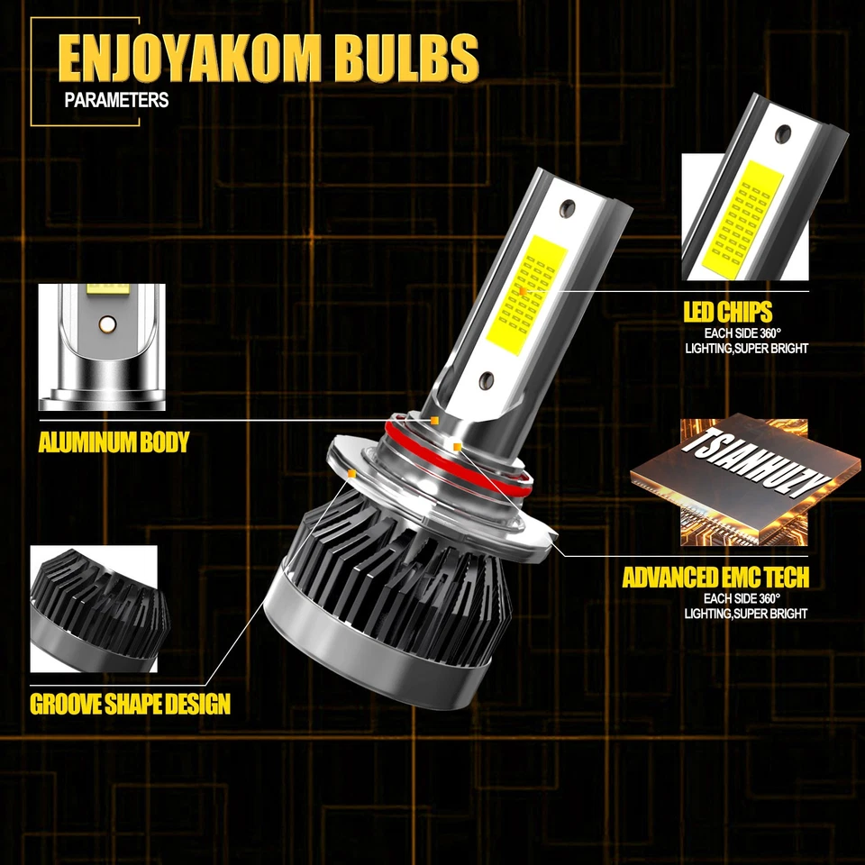 Kit de faros LED blancos + focos antiniebla Hi Low para Pontiac Grand Am 1992-1998 Foto 3 de 4