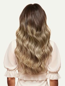 16” Classic Ash Brown Highlights Clip-ins Luxy