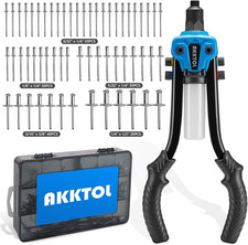Rivet Gun Kit, 1/4" Pop Rivet Gun Kit with 210Pcs Blind Rivets, Heavy Duty 13" R