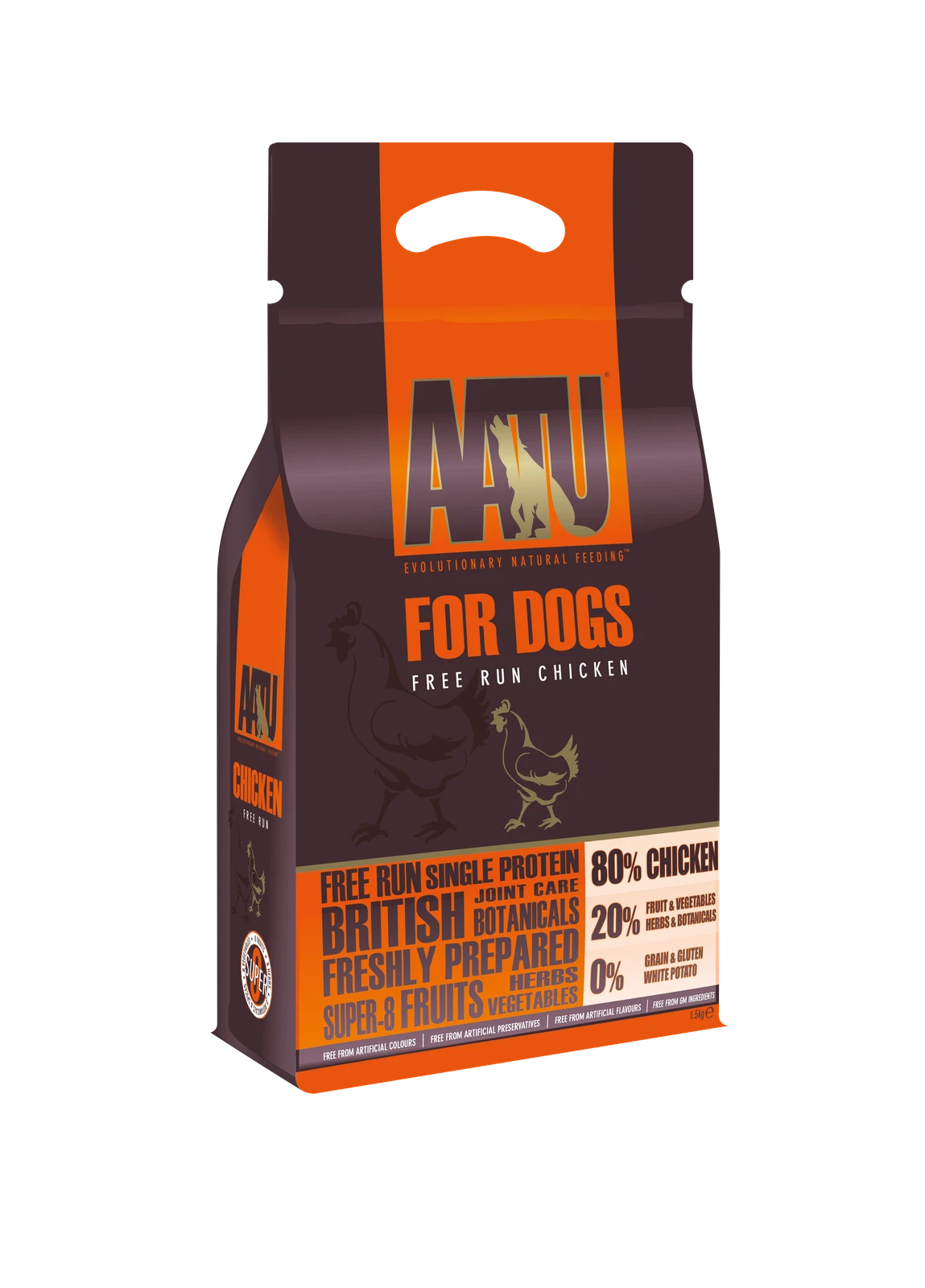 AATU 80/20 Grain Free Chicken Dry Dog Food - 1.5kg
