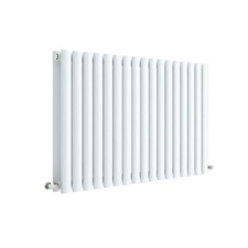 Delphi Ellipse Double Horizontal Designer Radiator 600mm H x 992mm W - Gloss Whi