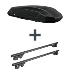 Dachbox Thule Pulse 2 L + Dachträger Menabo Sherman für VW Touran Typ 1T3 EBA