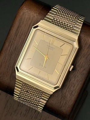 【美品】⭐️SEIKO DOLCE アナログ 腕時計 ゴールド Vintage VINTAGE 1984 SEIKO Dolce Quartz 7731-5080 Gold Dial Men's Watch