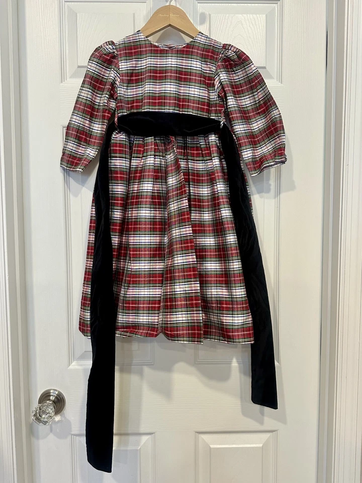 Boutique Matching STRASBURG Girls Purse/Holiday Dress 3Y Boys Vest 8Y Plaid Silk - Image 3 of 4