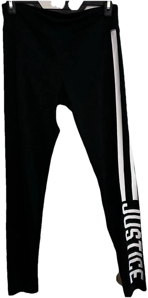 Justice Girl Y2K Black With Strips Leggings Vintage 90s 00s Style Size 18 - Image 3 of 4