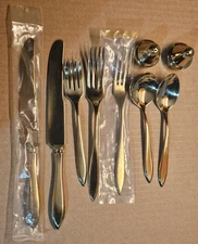 Vintage Dirilyte BP Regal Gold tone Flatware Lot Fork Spoon Knife Salt Pepper