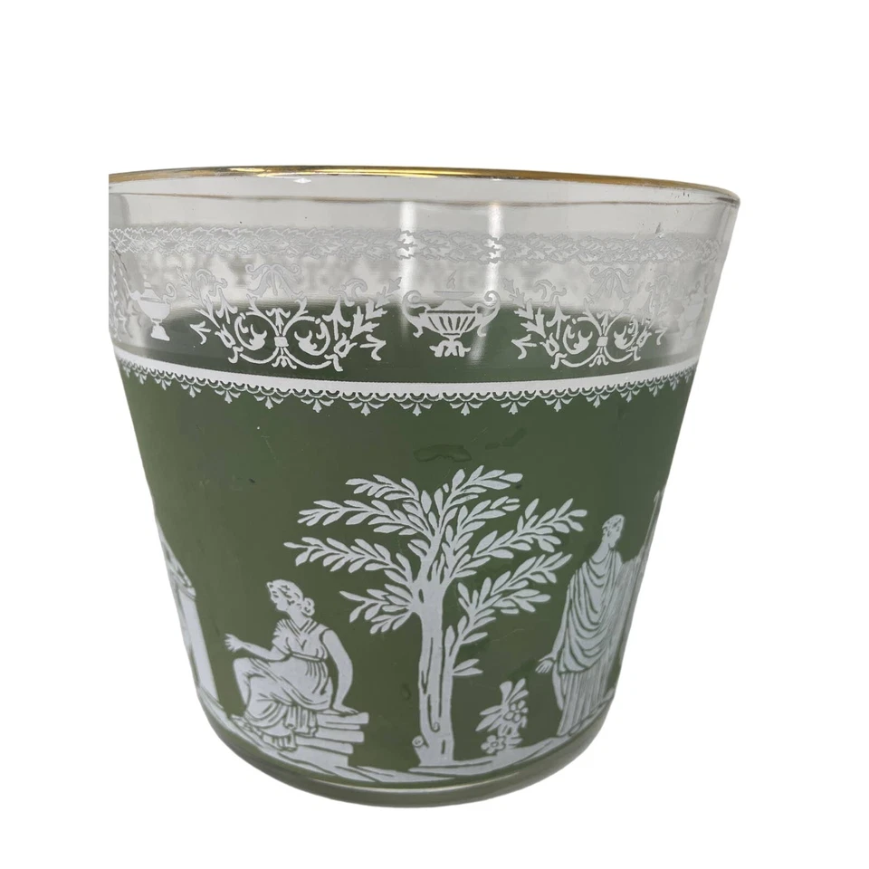 Винтажное стеклянное ведро для льда Wedgwood Green Jeanette Jasperware - Изображение 2 из 4
