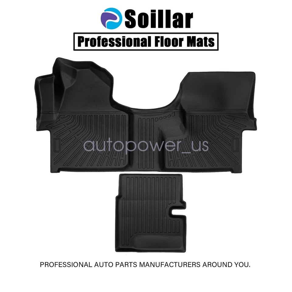 For 2007-2021 Mercedes-Benz Sprinter TPE 1st Row & Center Aisle Floor Mats Liner - Image 2 of 4