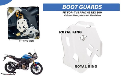 #ad #ad FIT FOR TVS APACHE quot;RTX 300 SILVER TITAN BOOT GUARDSquot; $53.99