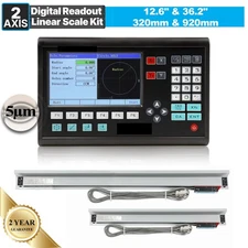 320mm&920mm Linear Scale 2 Axis DRO 5um Digital Readout Kit 12.6'' 36.'' Milling