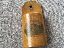 Mauchline Transfer Ware Vesta colgante soporte de fósforo LARGS. 9,5x4cm. RARO.