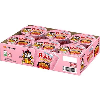Samyang Buldak Carbonara Spicy Chicken Ramen Bowl, 3.7 oz., 6 pk.