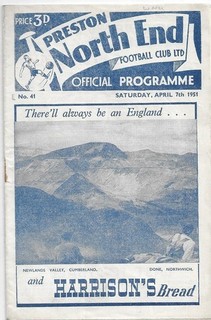 Preston North End v West Ham United 1950/51 Football League