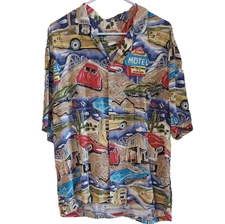 VTG Paradise Found Honolulu Hawaii Shirt L Sunset Motel Route 66 Chevrolet Cars