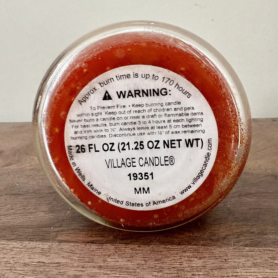 Tarro grande Village Candle White Pumpkin Pie Spice edición limitada 26 oz 2 mechas nuevo Foto 2 de 4