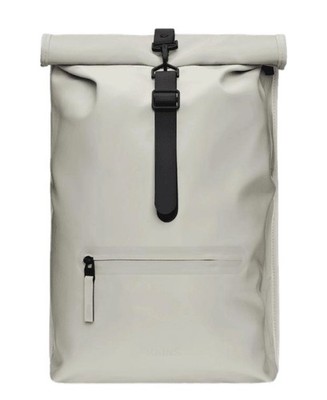 RAINS Rolltop Rucksack Bag Luggage Backpack White Matrix $150 NEW NWT