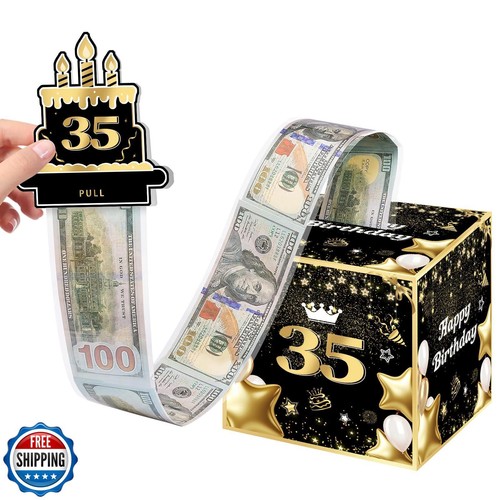 Joycard 35th Birthday Money Box, Fun Pull-Out Cash Gift Box for Parties, Idea