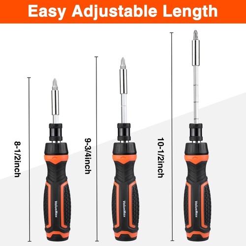 Valuemax Ratcheting Screwdriver 9-In-1 Multi Screwdriver w/Bits Phillips Slotted - Picture 6 of 8