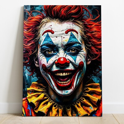   Wandbild, Abstrakte bunte Clown, Acrylglas, Leinwand oder Poster, Kunst