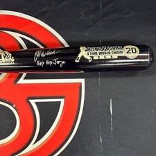Jorge Posada Blue Barrel Cooperstown Bat Catching Hip Hip Jorge Inscription JSA	