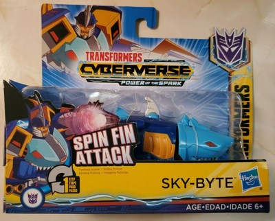 TRANSFORMERS CYBERVERSE POWER OF THE SPARK SKY-BYTE 1-STEP CHANGER SHARKTICON 630509825998 | eBay